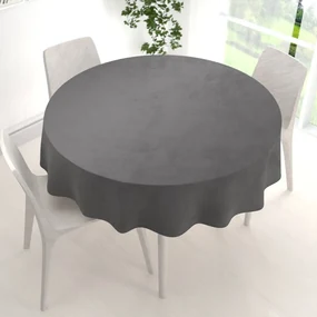 Biante Veľký zamatový okrúhly obrus Velvet Premium SVP-017 Tmavo sivý Ø 170 cm