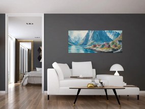 Obraz - Nórska dedinka (120x50 cm)