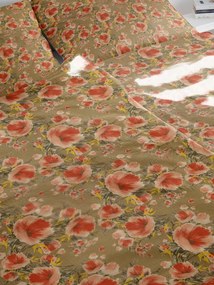 Polášek Krepové obliečky Drobné kvietky - Žltá / šedá | 140 x 200 cm / 70 x 90 cm