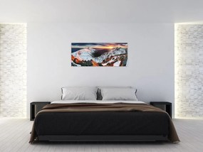 Obraz - Zimná horská panoráma (120x50 cm)