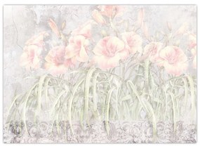 Sklenený obraz - Freska ľalií (70x50 cm)