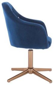 LuxuryForm DESIGN Kreslo ROMA VELUR na zlatom kríži - modré