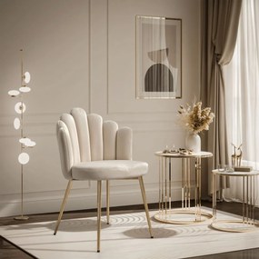 JEDÁLENSKÁ STOLIČKA GIANNA BÉŽOVÁ + ZLATÉ NOHY