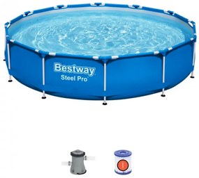 Bestway Záhradný bazén Bestway Steel Pro 3.66m x 76cm Pool Set s kartušovou filtráciou 56681