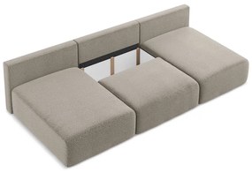 Béžová rozkladacia/s úložným priestorom rohová pohovka Kalena – Makamii