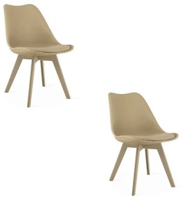 Set dvoch jedálenských stoličiek MARK tmavobéžový / béžový (2 ks)