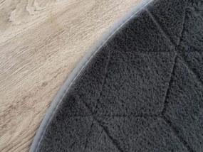 TZ Tmavosivý okrúhly koberec 3D Rabbit Rozmer: 120