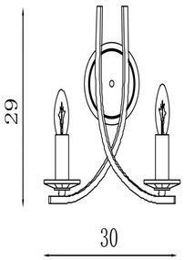 Searchlight 4162-2SB - Nástenné svietidlo ASCONA 2xE14/60W/230V