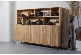 Knižnica z dubového dreva v prírodnej farbe 200x150 cm Gravure – WOOOD