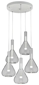 Biele LED závesné svietidlo so skleneným tienidlom ø 55 cm Cipera – CINQUE