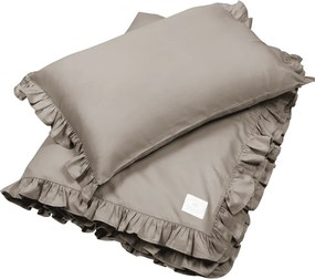 Junior obliečky s volánikmi taupe 100x135cm