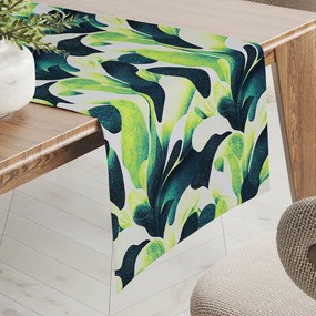 Biante Dekoračný behúň na stôl Rongo RGP-505 Veľké zelené listy 35x120 cm