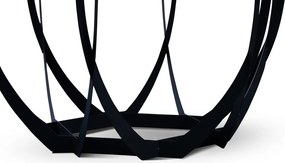 Konferenčný stolík Maya, 80 cm, čierny/sivé sklo