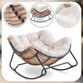 Záhradné hojdacie kreslo na terasu, do obývačky béžové ELTON