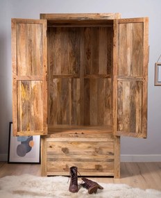 furniture-nabytek.cz - Luxusná šatníková skriňa 120x200x60 z dreva mango