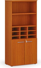 Triediaci regál s dverami PRIMO WOOD, 800 x 420 x 1781 mm, 9 priehradok, čerešňa