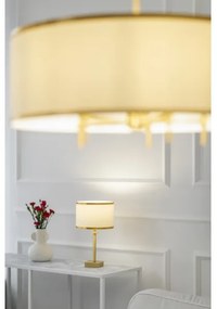 Argon 8047 - Stolná lampa ABBANO 1xE27/15W/230V mosadz/biela