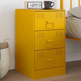 Nočný stolík horčicovo-žltý 34,5x39x62 cm oceľ 841781