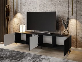 TV stolík AISHA čierna + čierny lesk Farba nožičiek: zlatá