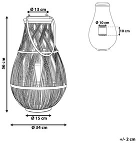 Prútený lampión čierny 56 cm TONGA Beliani