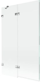 Mexen Lunar, 2-krídlová vaňová zástena ľavá 110 x 150 cm, číre sklo, chrómová, 897-110-100-01-00-L