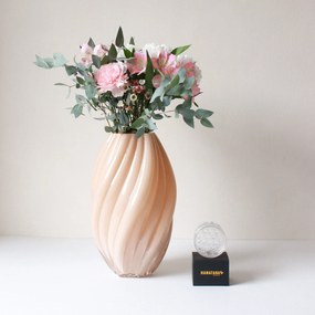 Bloomingville Exkluzívny set: váza Kanji Nature 30 cm + aranžovací krúžok Hanataba