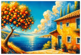 Obraz - Dom s pomarančmi II. (90x60 cm)