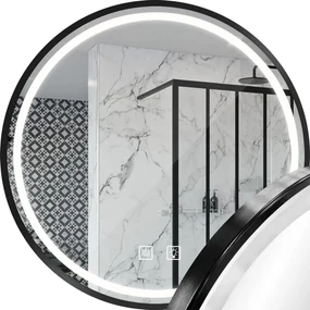 Tutumi Rea, LED zrkadlo 70cm s čiernym rámom MMJ P11396, HOM-05513