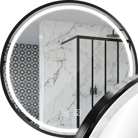 Tutumi Rea, LED zrkadlo 70cm s čiernym rámom MMJ P11396, HOM-05513