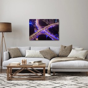 Obraz veľké križovatky v noci (70x50 cm)