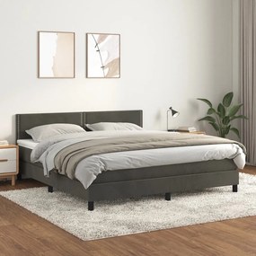 Posteľný rám boxspring s matracom tmavosivý 180x200 cm zamat 3141258