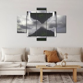 Obraz - Hory na Islande, geometrická koláž (150x105 cm)