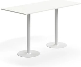Barový stôl ALVA, 1800x800x1000 mm, HPL, biela
