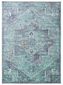 Tyrkysovomodrý koberec z viskózy 230x160 cm Lara - Universal