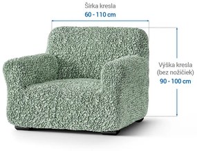Bielastické poťahy FUCO biobavlna mätové kreslo (š. 60 - 110 cm)