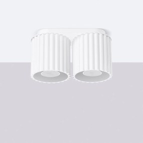Stropné svietidlo Aura, 2x biele hliníkové tienidlo, (10 cm)