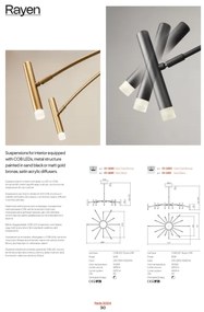 Redo 01-3448 - LED stmievateľný luster na tyči RAYEN LED/60W/230V CRI 90 zlatý
