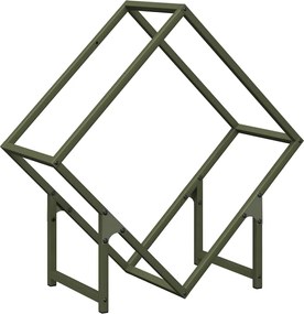 vidaXL Stojan na palivové drevo Olive Green Oceľ valcovaná za studena