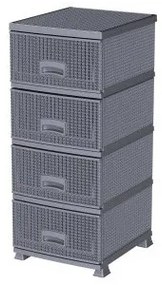 Aldotrade Komoda so 4 zásuvkami RETRO NEW, sivá