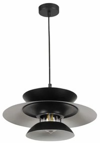 Luster na lanku BERIT 1xE27/20W/230V čierna