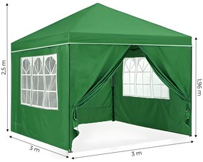 Záhradný pavilónový stan 3x3 m, automaticky rozkladací, MultiGarden