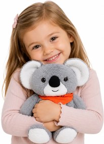 LEAN Toys Medvedík Koala – plyšová terapeutická hračka s váhou 1,3 kg, sivá, 35 cm