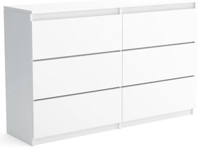 Veľká komoda 6 zásuviek ARIE šírka 120cm Biela