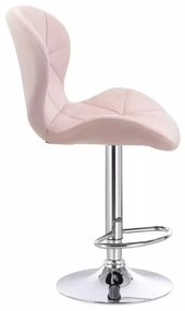 LuxuryForm DESIGN Barová stolička LIVIO VELUR na striebornom tanieri - ružová