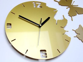 Moderné nástenné hodiny MOTÝLE GOLD HMCNH003-gold