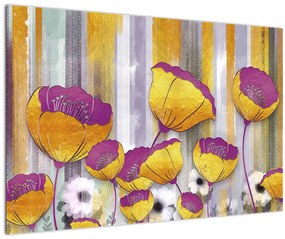 Obraz - Ilustrácie kvetov (90x60 cm)