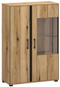 Vitrína 2d3s Kendal C Light + Black