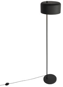 Retro stojaca lampa čierna so zlatým vnútrom - Jinte