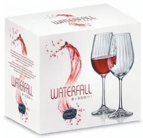 Crystalex Poháre na víno WATERFALL 350 ml, 6 ks