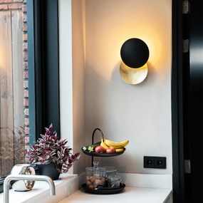 Moderná nástenná lampa čierna so zlatom - Sunrise